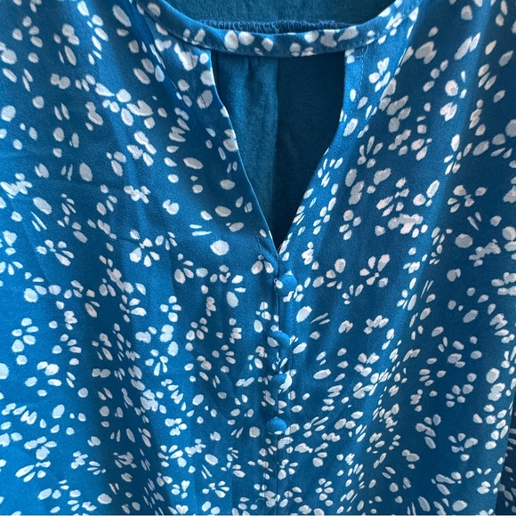 NEW Fortune + Ivy x Stitch Fix blue pattern 3/4 sleeves blouse, medium - Picture 5 of 6